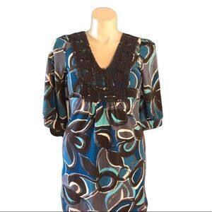 Quintessential Large Petite NWT Dress Teal & Brown